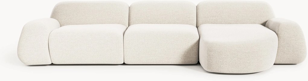 Sofá de canto modular em bouclé Wolke (4 lugares)