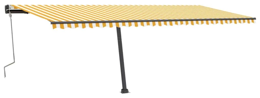 Toldo retrátil manual com LED 600x300 cm amarelo e branco