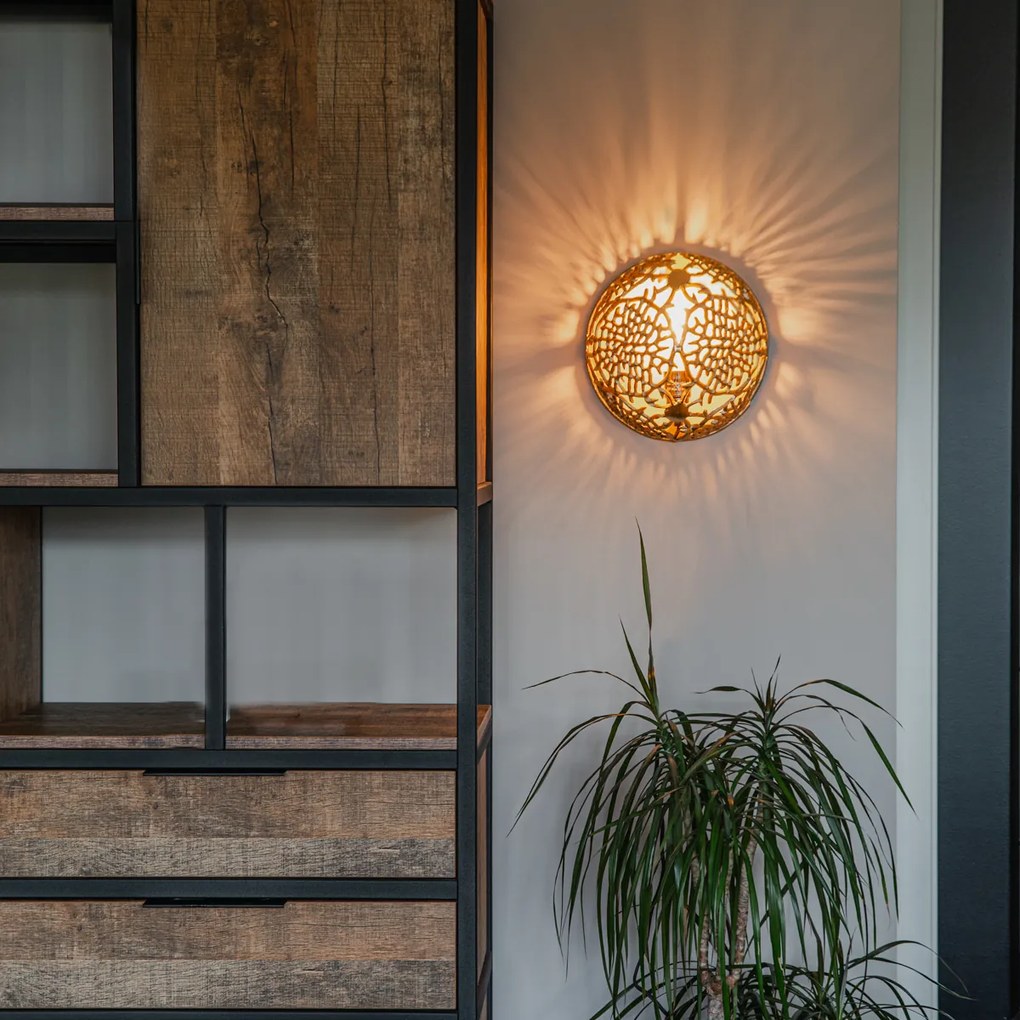 Candeeiro de parede Art Deco dourado - Maro