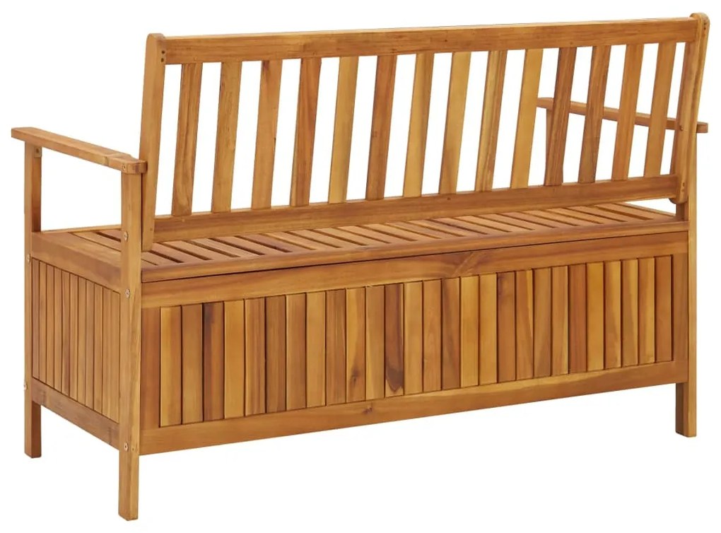 Banco de arrumação para jardim 120 cm madeira de acácia maciça