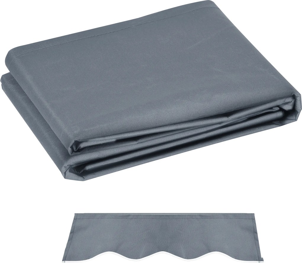 Outsunny Tecido de Substituição para Toldo Retrátil, Tecido de Reposição para Toldo Articulado 4x3 m em Poliéster, Proteção UV 50+, para Varanda, Pátio, Terraço, Exterior, Jardim, Cinza | Aosom Portugal