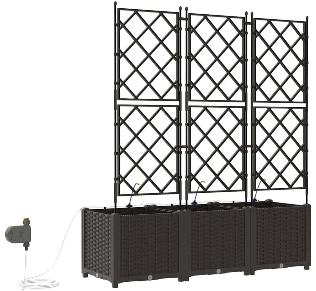 Jardineiras de Jardim 1 pc Castanho 120 x 40 x 142 cm Plástico
