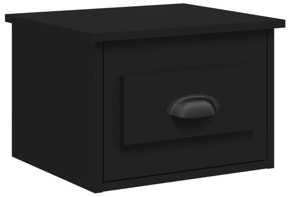 Mesas de cabeceira de parede 2 pcs 41,5x36x28 cm preto