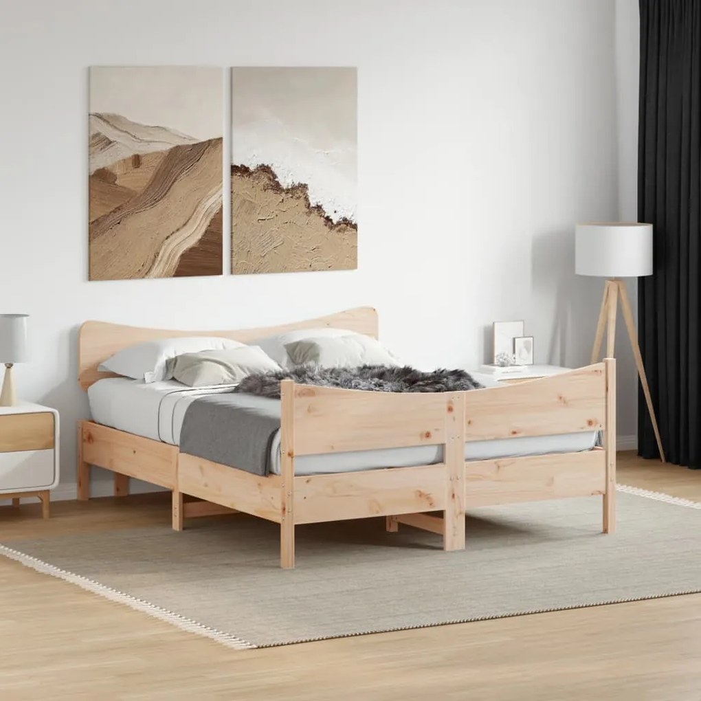 Cama sem colchão 150x200 cm madeira de pinho maciça