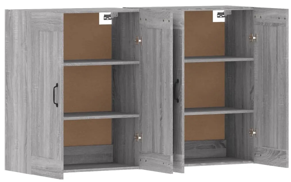 Móveis de parede 2 pcs derivados de madeira cinzento sonoma
