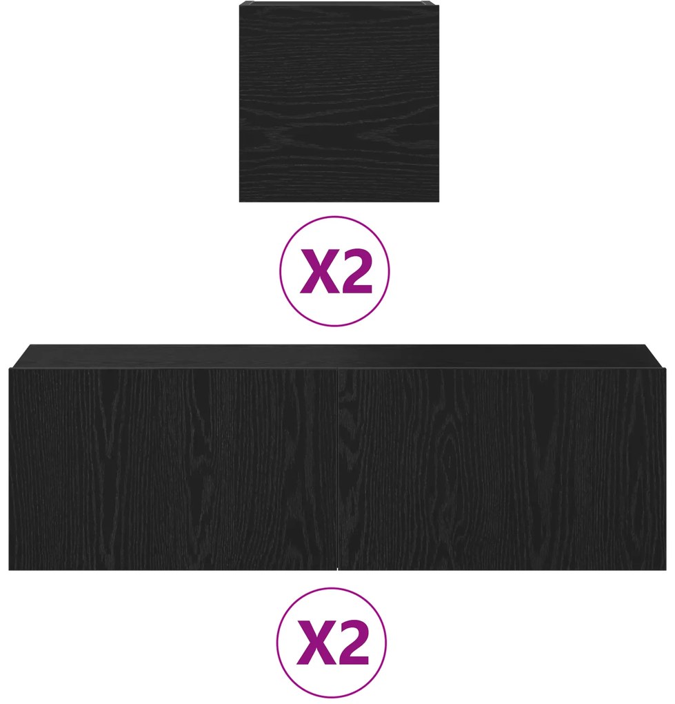 Conjunto de Armários para TV vidaXL de 6 peças Montado na Parede de Ma