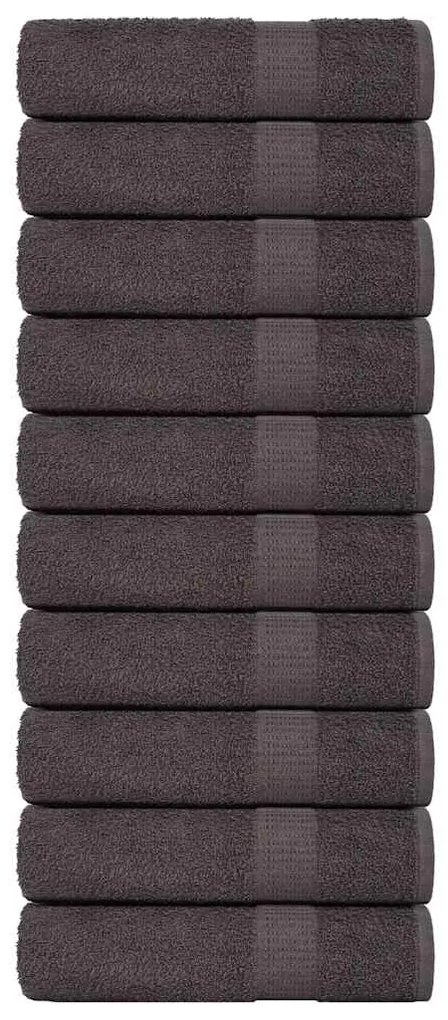 vidaXL Toalhas de banho FROGN 10 pcs 70x140cm 360 g/m² antracite