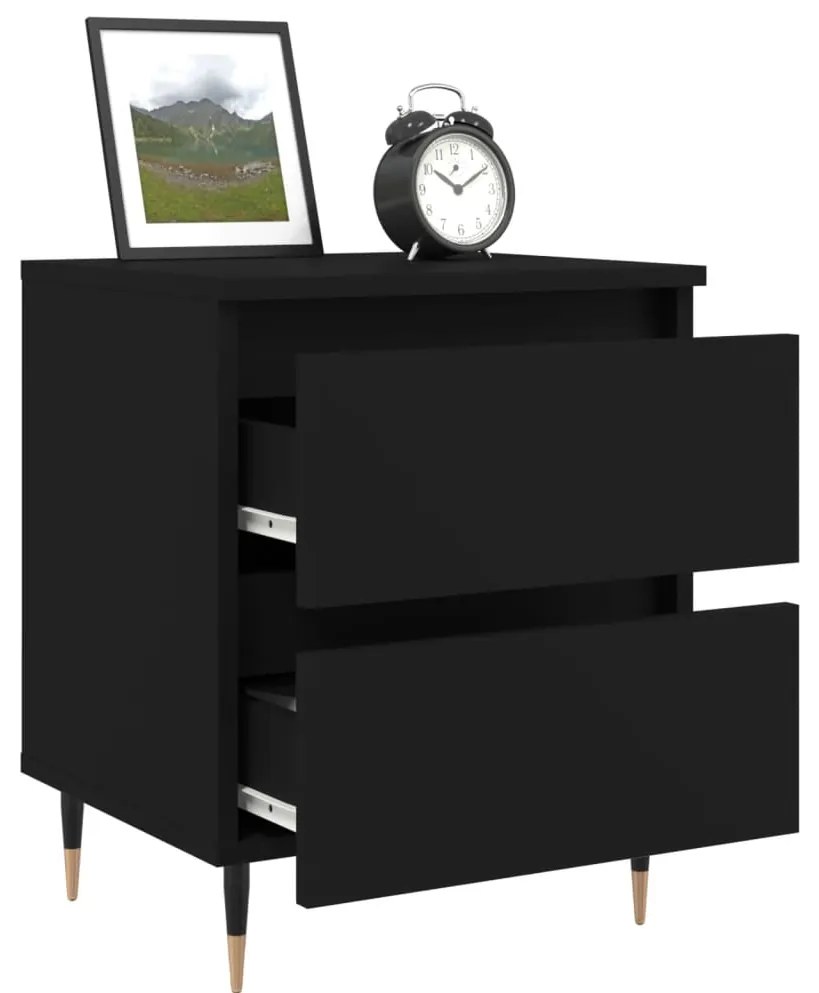 Mesa de cabeceira 40x35x50 cm derivados de madeira preto