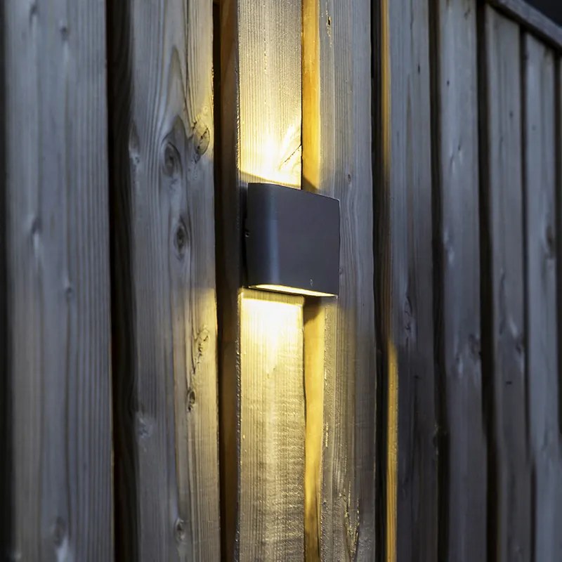 Candeeiro de Parede Exterior Cinzento Escuro 17,5 cm Incl. LED IP65 - Batt