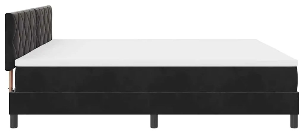 Cama Box Spring vidaXL com Colchão e LED Preto 200x200 cm Veludo