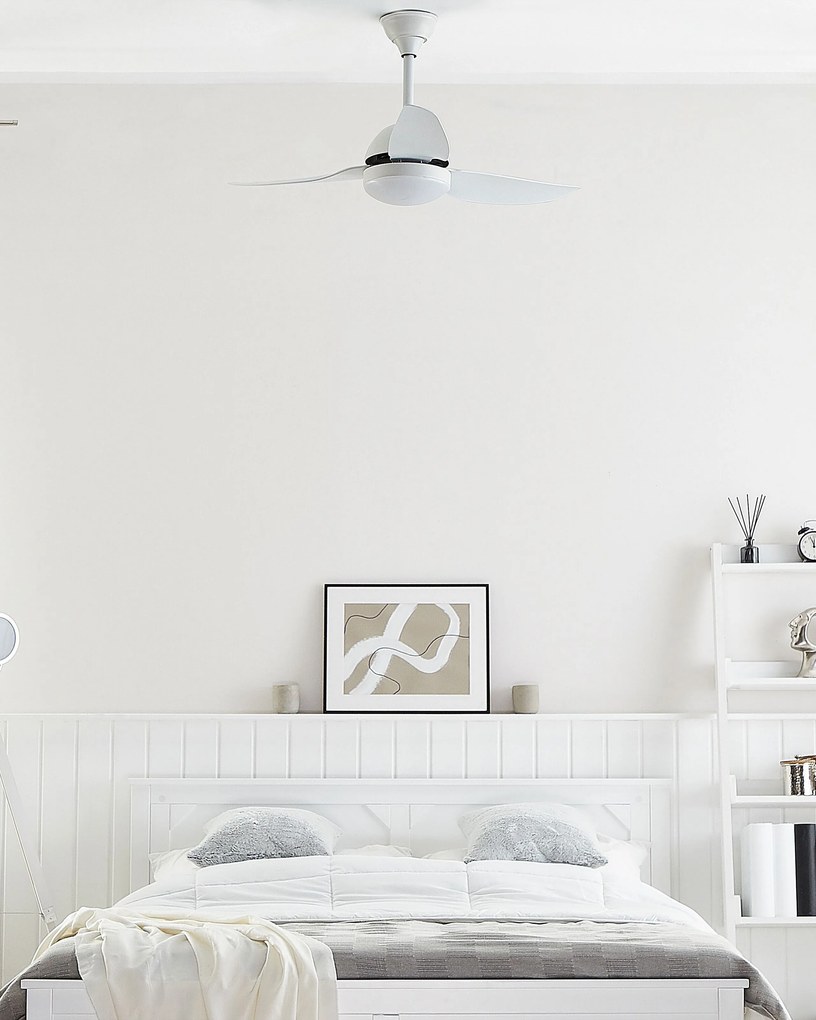 Ventoinha de teto branca com luz LED TOPLICA Beliani