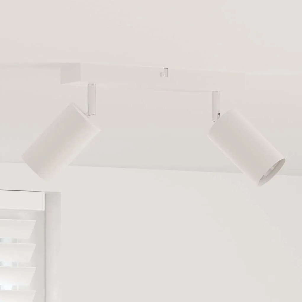 vidaXL Spotlight de Teto 2 Via Ajustável Branco GU10
