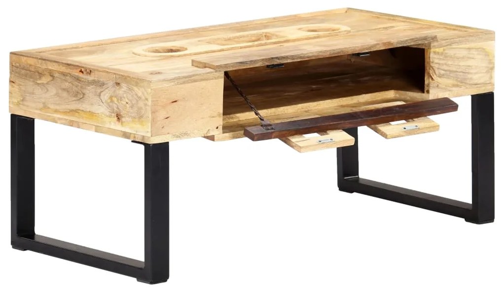 Mesa de centro estilo cassete 100x52x45 cm mangueira maciça