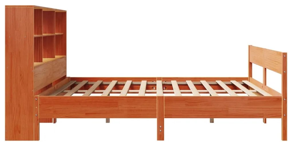 Cama com estante sem colchão 200x200 cm pinho maciço