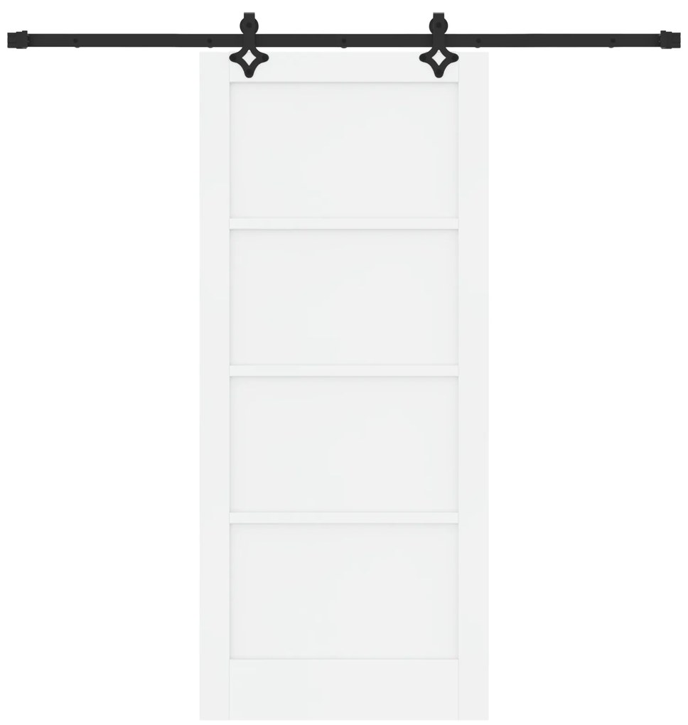 Porta Deslizante vidaXL com Conjunto de Ferragens Branca 86x198.5 cm M