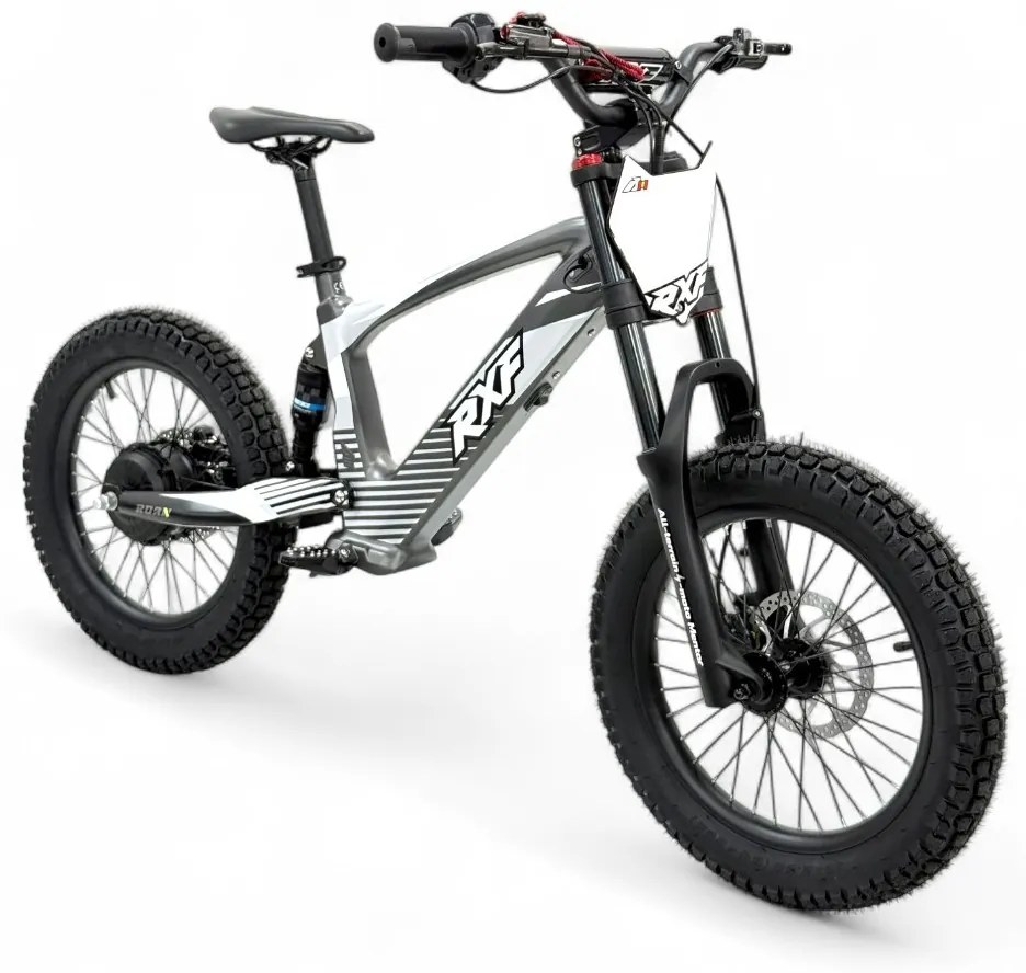 Bicicleta elétrica infantil 500W Roan RXF Evo Racing 18" Cinzenta