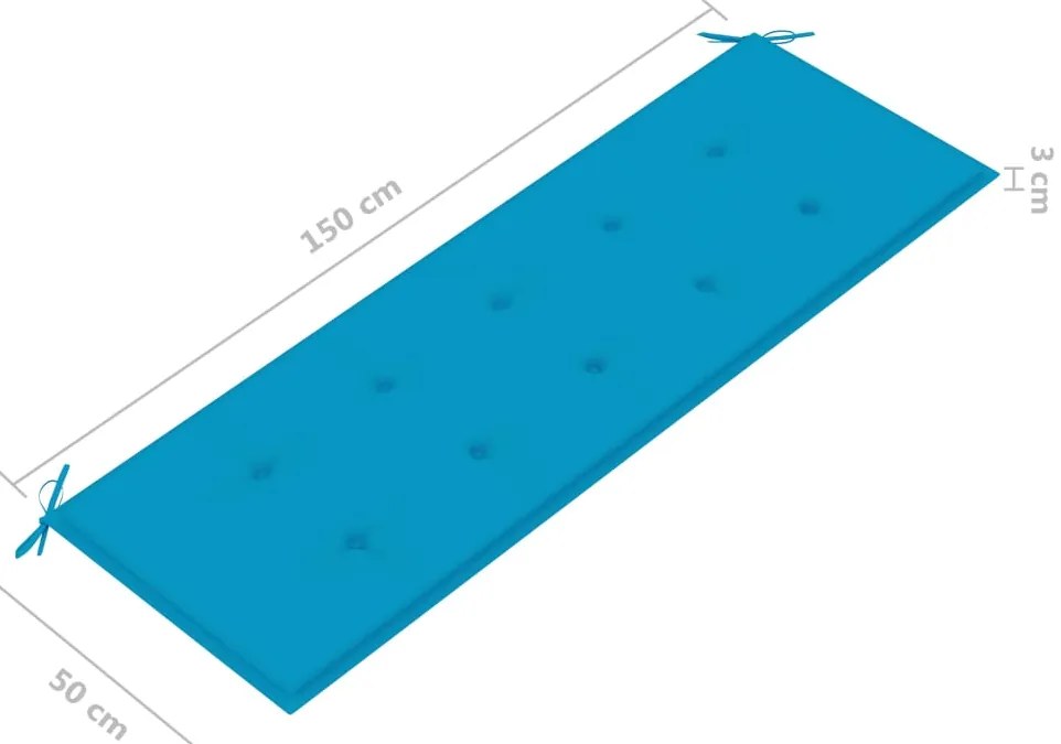 Banco de jardim empilhável c/ almofadão 159 cm teca maciça