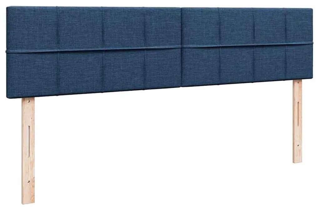 Estrutura de cama otomana com colchões 180x200cm tecido azul