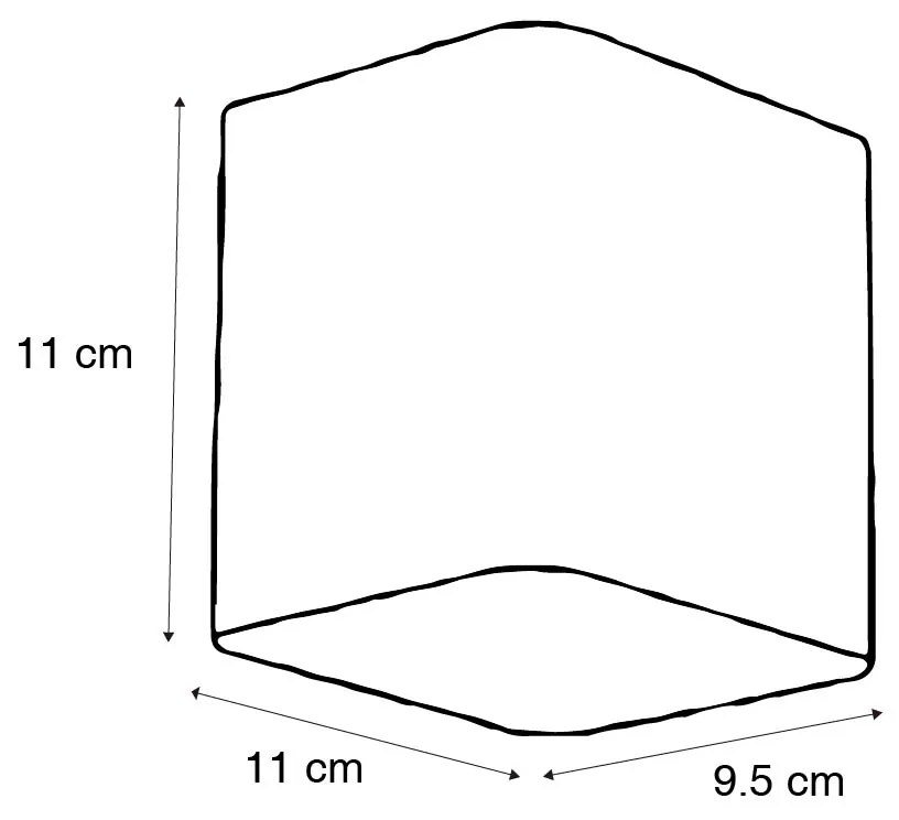 Candeeiro de parede moderno castanho ferrugem com LED IP54 quadrado - Evi