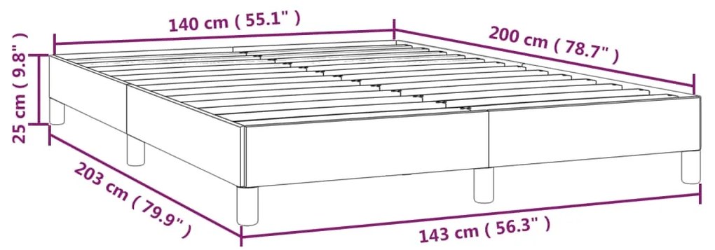 Estrutura de cama sem colchão 140x200 cm veludo cinzento-escuro