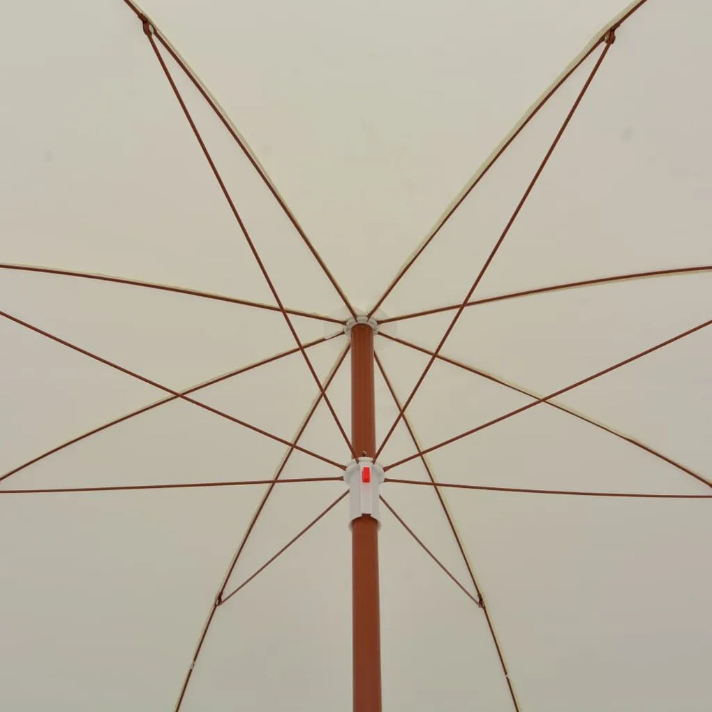 Guarda-sol de jardim com poste de aço 300 cm cor areia