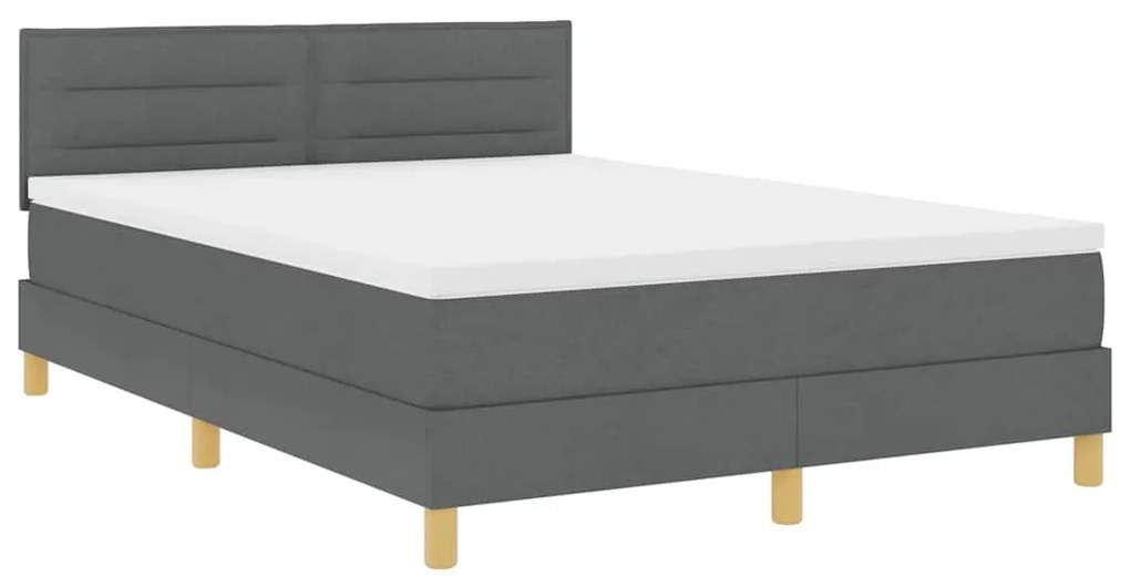 Cama Box com Colchão Cinza Escuro 160x200 cm Tecido