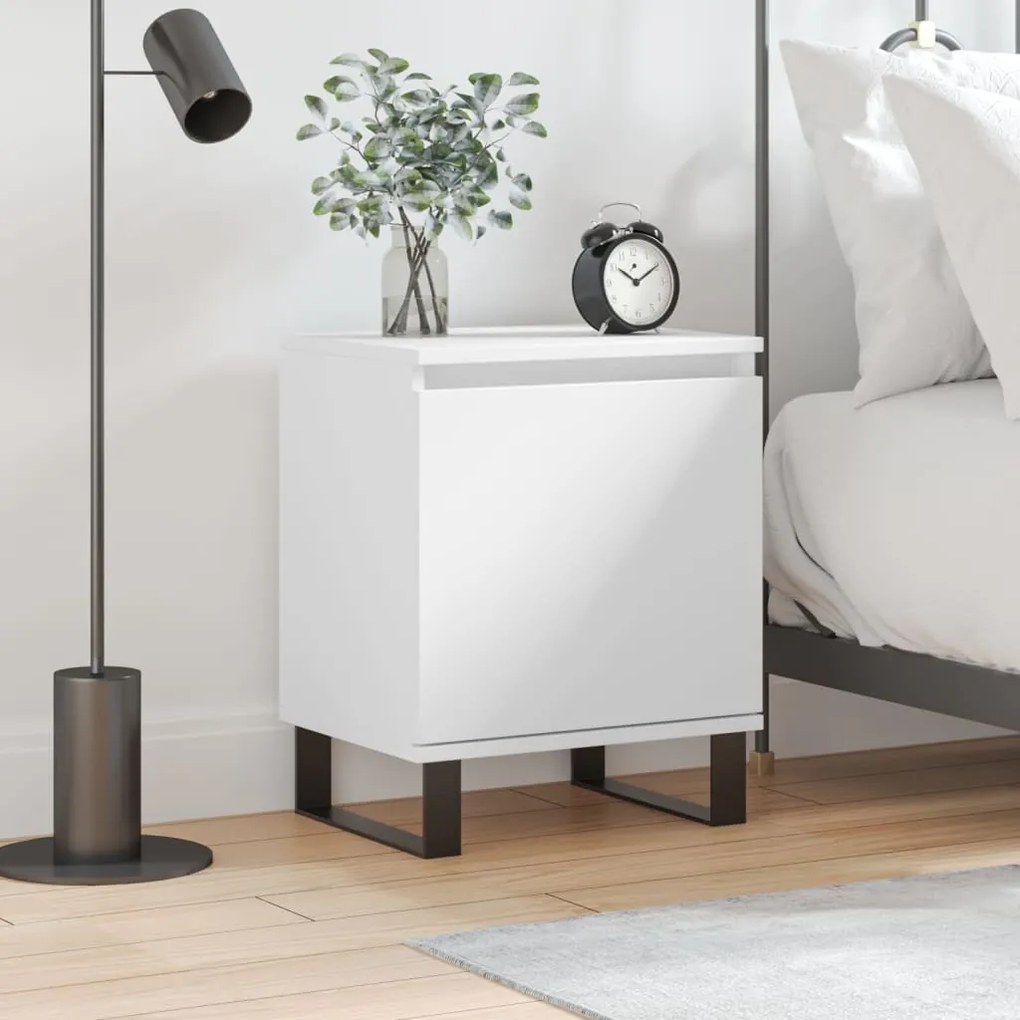 vidaXL Mesa de cabeceira 40x30x50 cm derivados de madeira branco