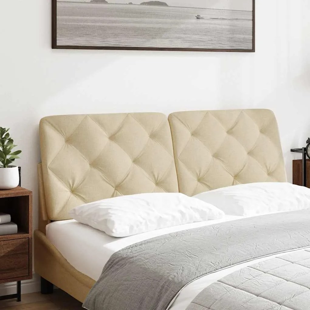 Almofadão de cabeceira 140 cm tecido creme