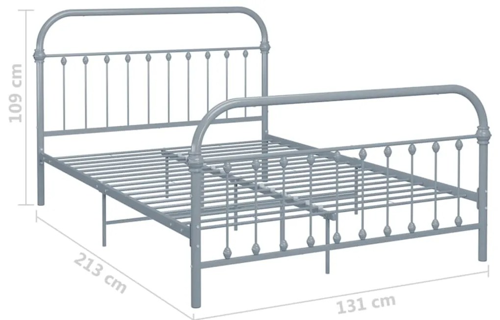 Estrutura de cama 120x200 cm metal cinzento