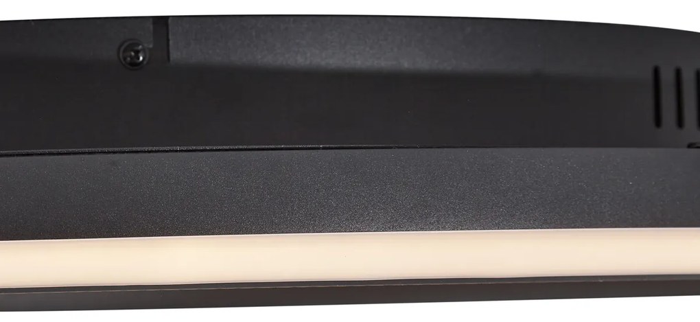 Plafon de design preto com feltro incluindo LED regulável em 3 níveis - Xavi Felt Design