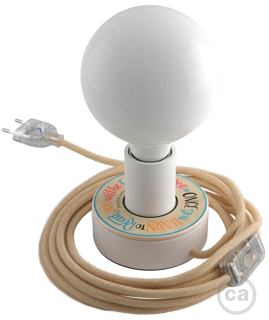Posaluce MINI-UFO in double-sided Pemberley Pond wood, complete with fabric cable, switch and 2-pin plug - DOUGLASS + ALCOTT / Não