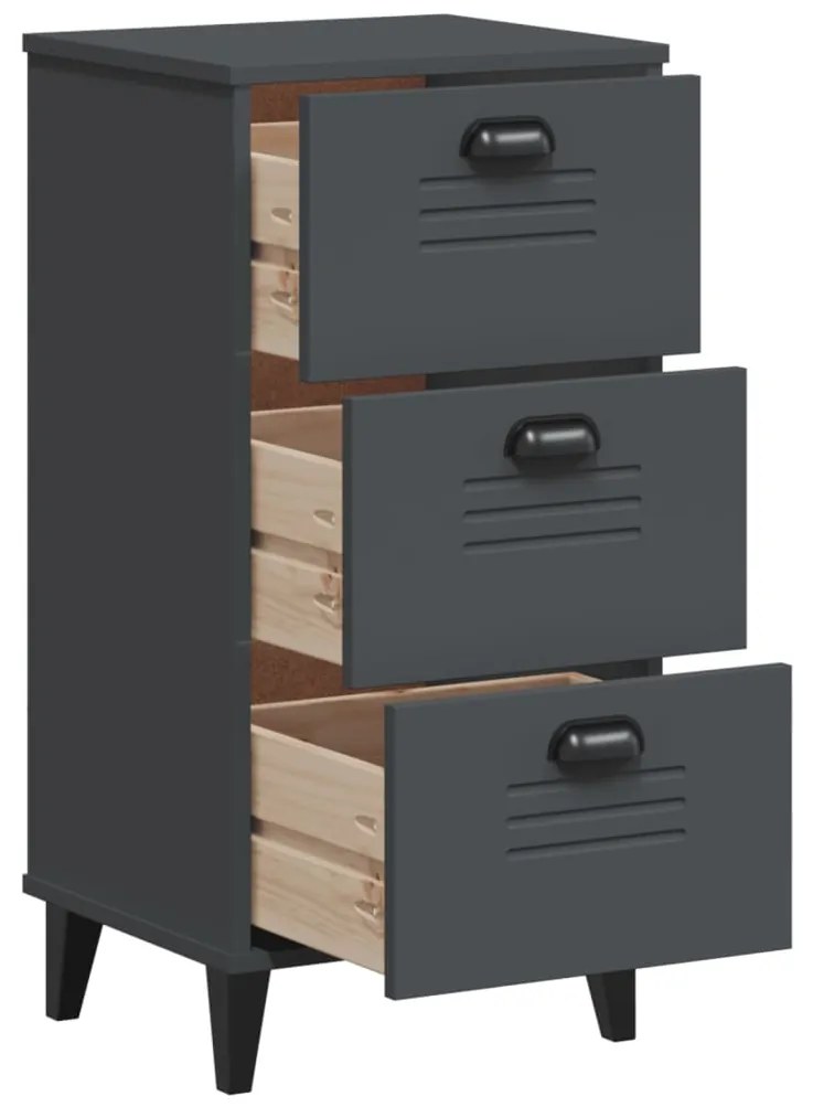 Mesa de cabeceira VIKEN derivados de madeira cinzento antracite