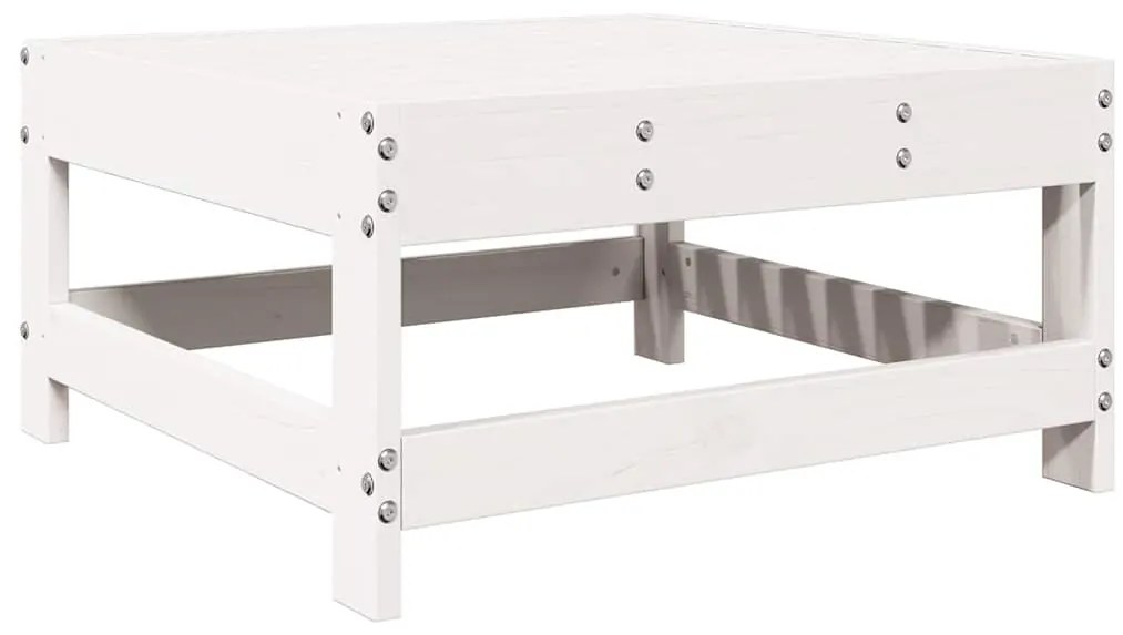 7 pcs conjunto lounge de jardim pinho maciço branco