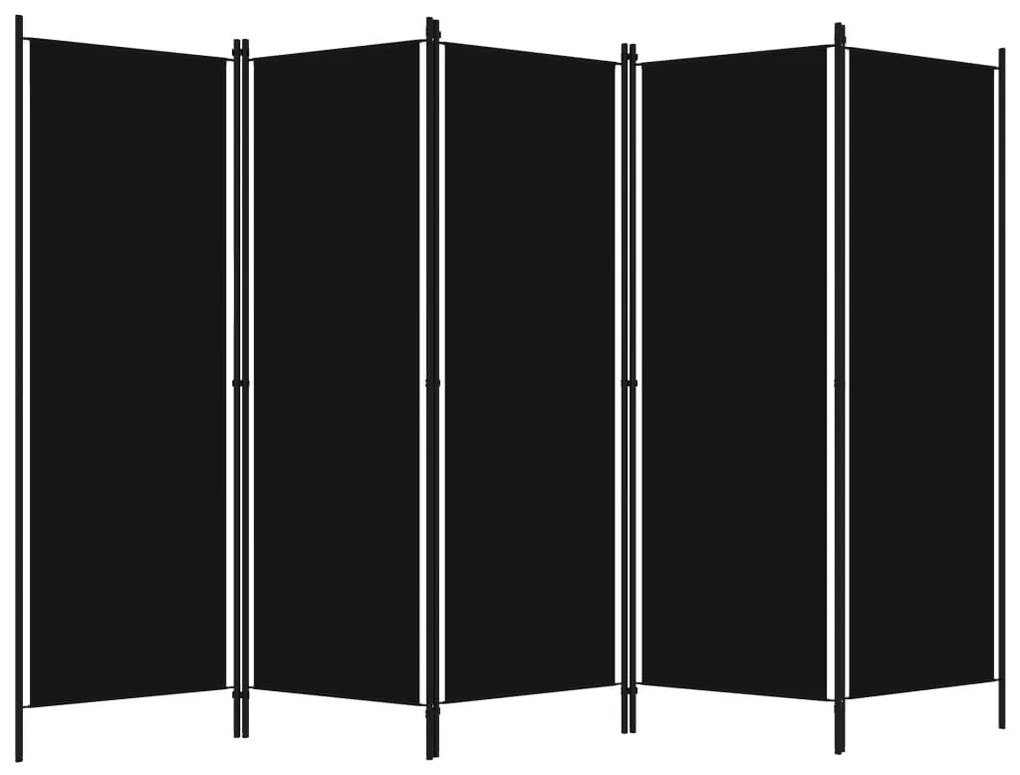 Divisão de quarto com 5 painéis 250x180 cm preto