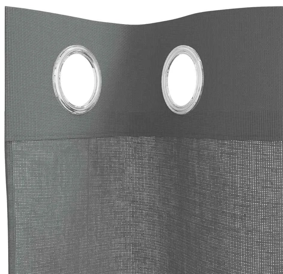 Cortinas de voile com ilhós 2 pcs cinzento-escuro 140x245 cm