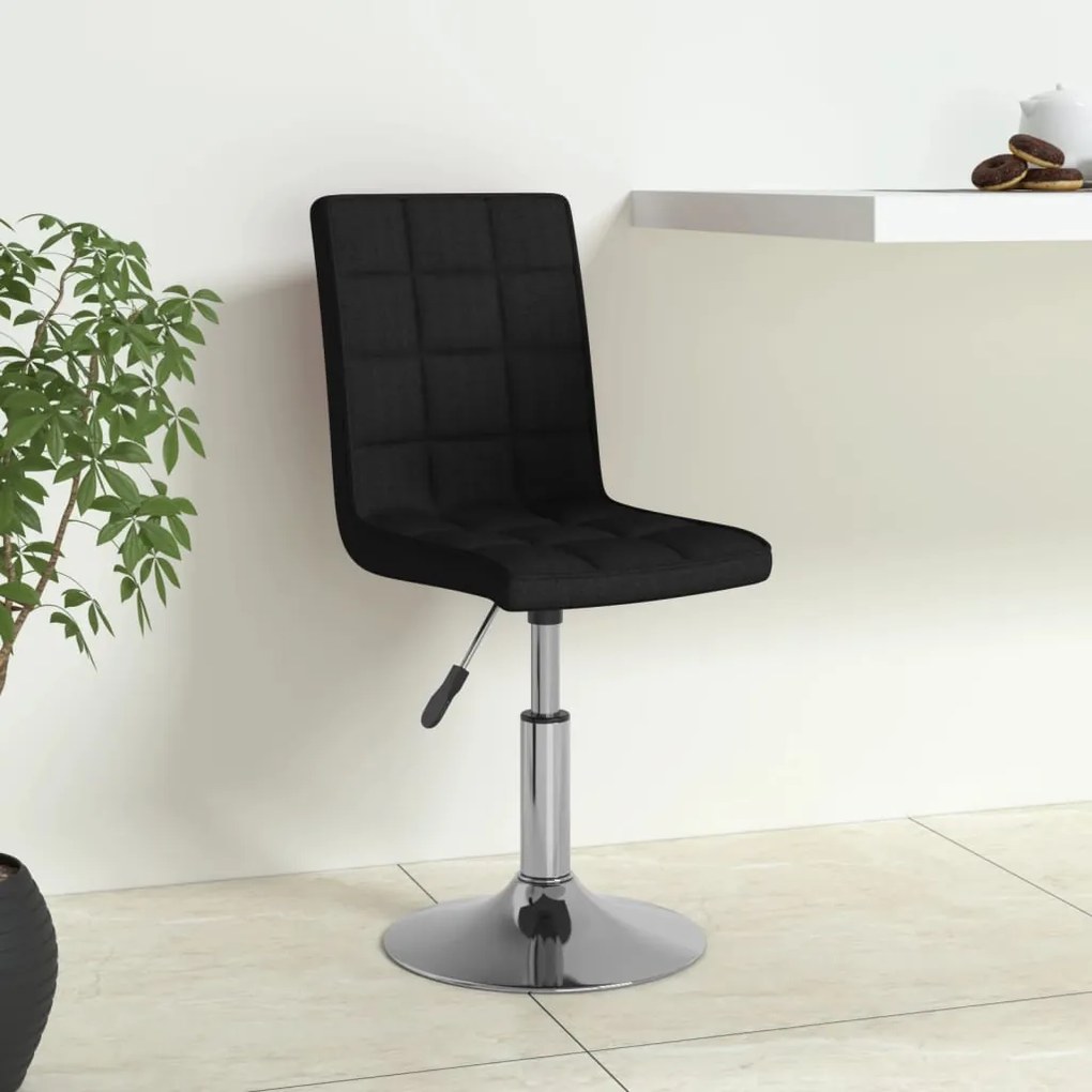 vidaXL Cadeiras de jantar giratórias 4 pcs tecido preto