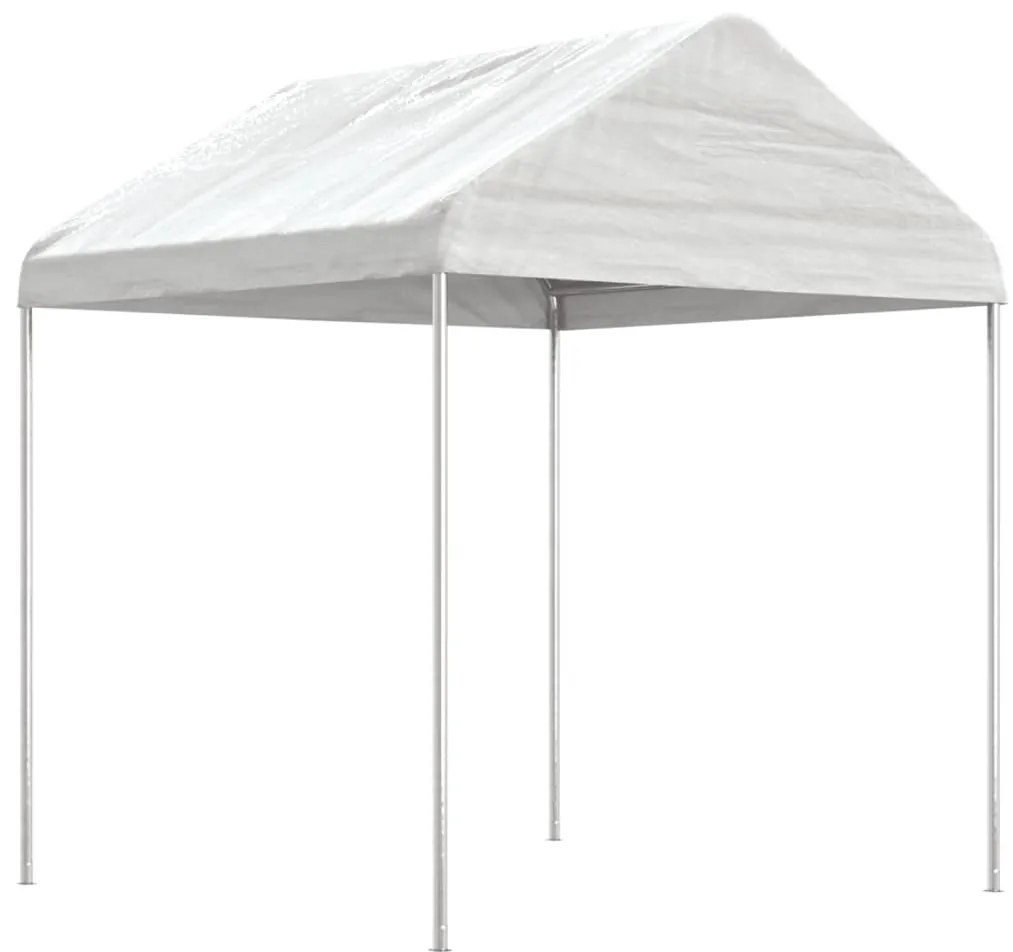Gazebo com telhado 6,69x2,28x2,69 m polietileno branco