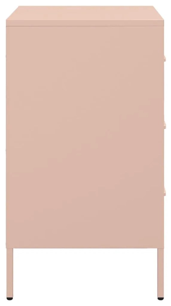 Mesa de cabeceira 36x39x68 cm aço rosa