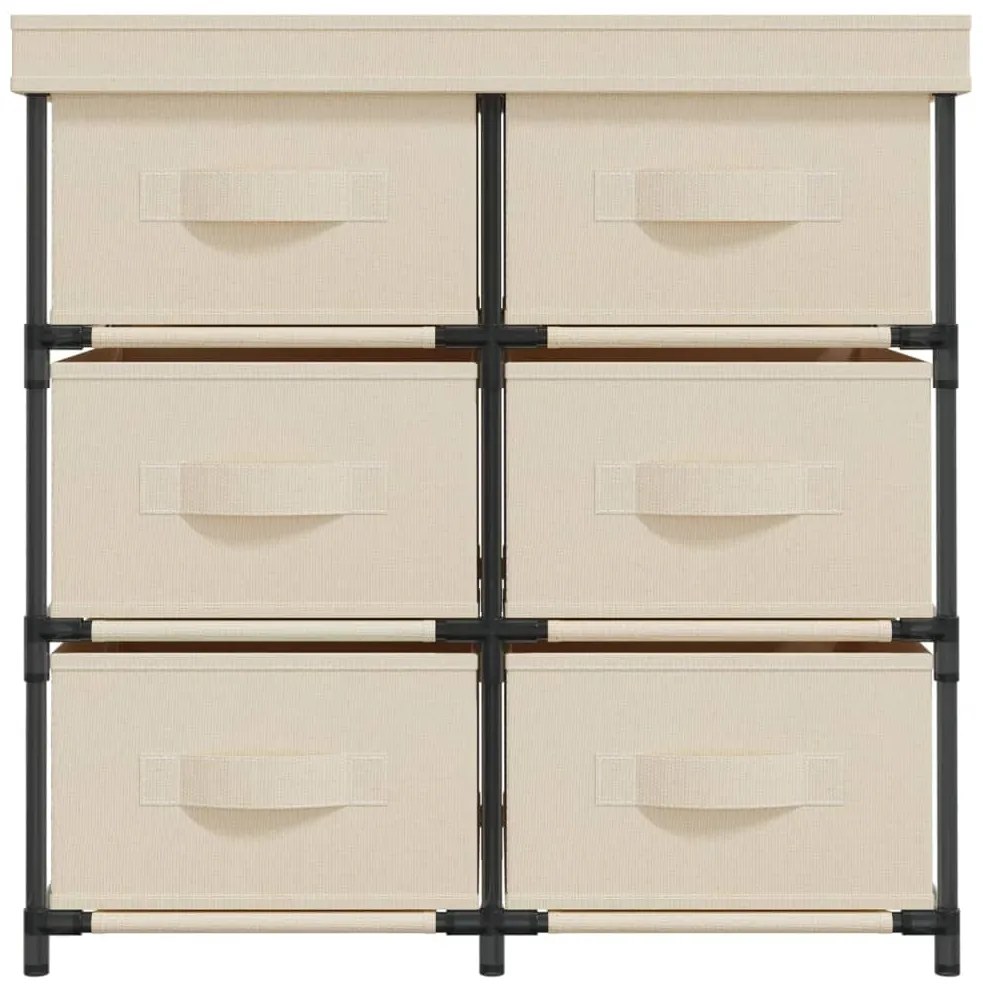 Armário de arrumação com 6 gavetas 55x29x55 cm aço cor creme
