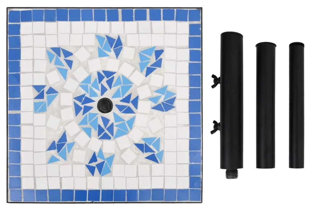 Base p/ guarda-sol quadrada 12 kg azul e branco