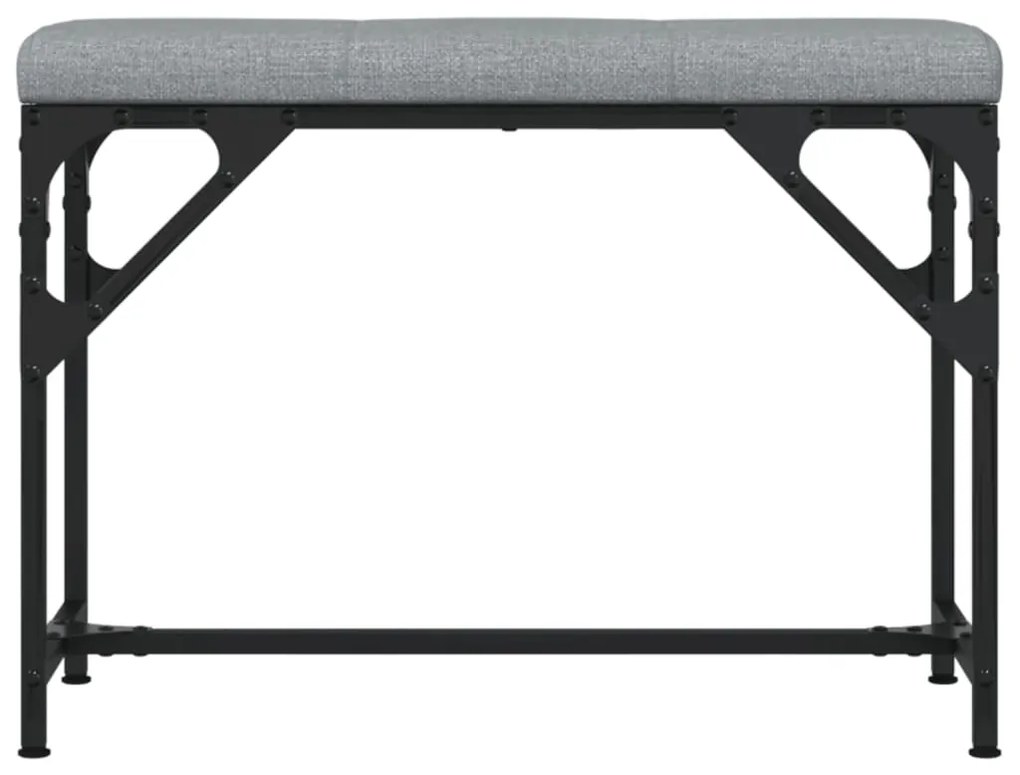 Banco de jantar 62x32x45 cm aço e tecido cinzento-claro