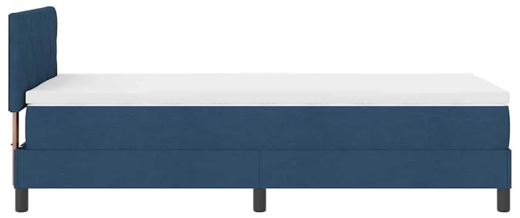 Cama Box Spring com Colchão Azul 100x200 cm Tecido
