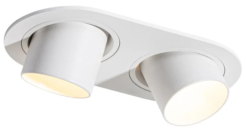 Foco embutido arredondado branco GU10 35mm inclinável 2-luzes - Installa