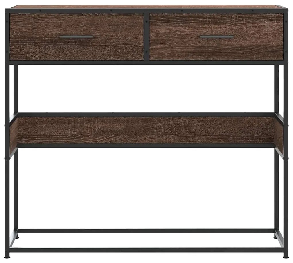 Mesa consola 90x35x80 cm derivados madeira carvalho castanho