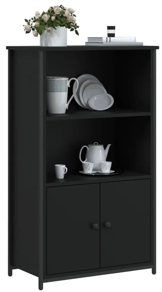 Aparador alto 62x32x103,5 cm derivados de madeira preto