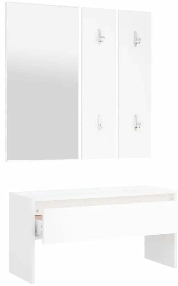 Conjunto de móveis de corredor derivados de madeira branco