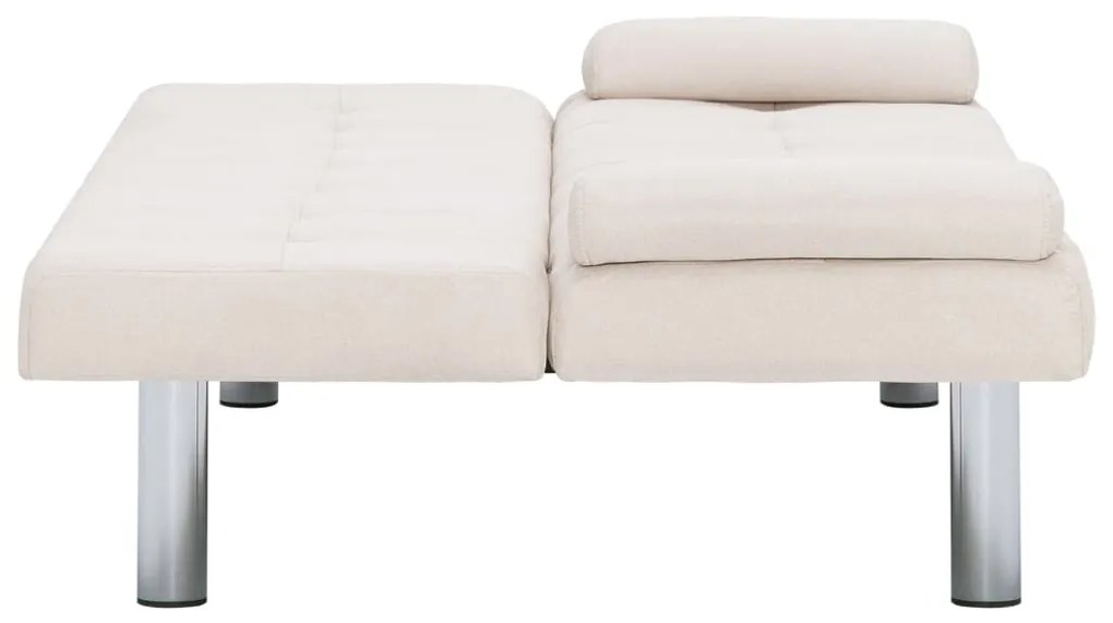 Sofá Cama Vivian - Cor Creme - Em Tecido, Estrutura em Madeira, Pernas