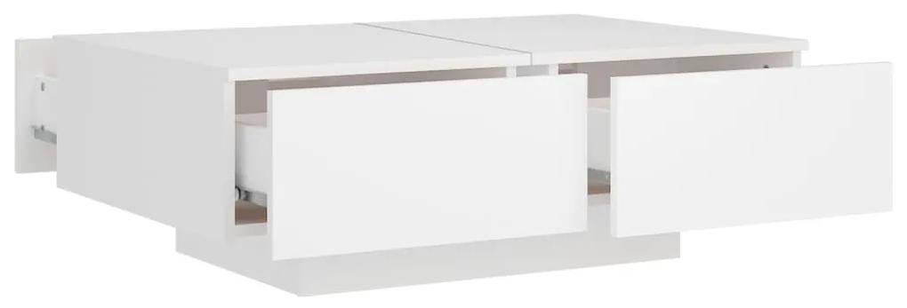 Mesa de Centro Davi com 4 Gavetas - Branco Mate - Design Moderno