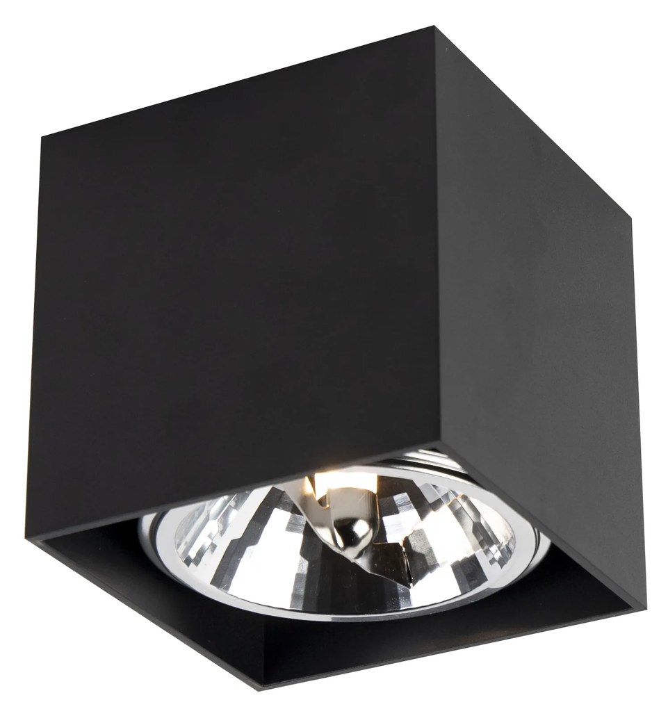 Foco de embutir design quadrado preto - Box Moderno