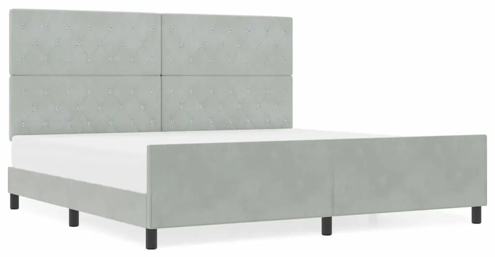 Cama vidaXL Cinza Claro 200x200 cm Veludo
